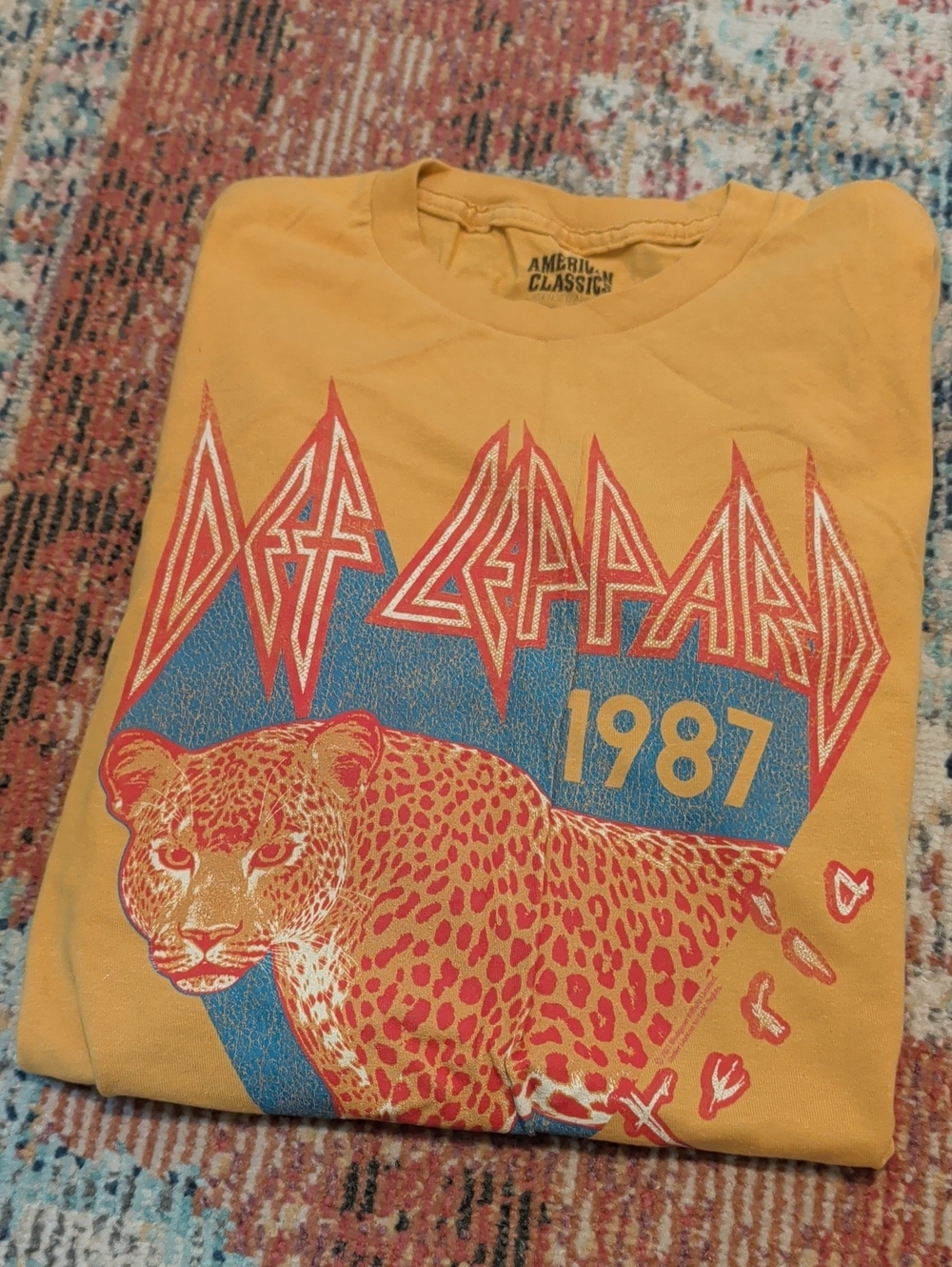 Women's Yellow Graphic Tee - Def Leppard